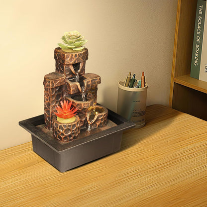 Tabletop Waterfall Fountain Indoor Themed Coral Seashell Tabletop Water Fountain Meditation (Ocean)