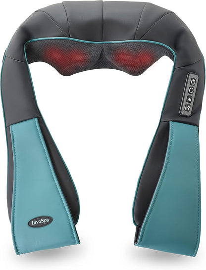 InvoSpa Shiatsu Neck and Back Massager with Heat - Deep Kneading Pillow for Massage - Electric Full Body Massager