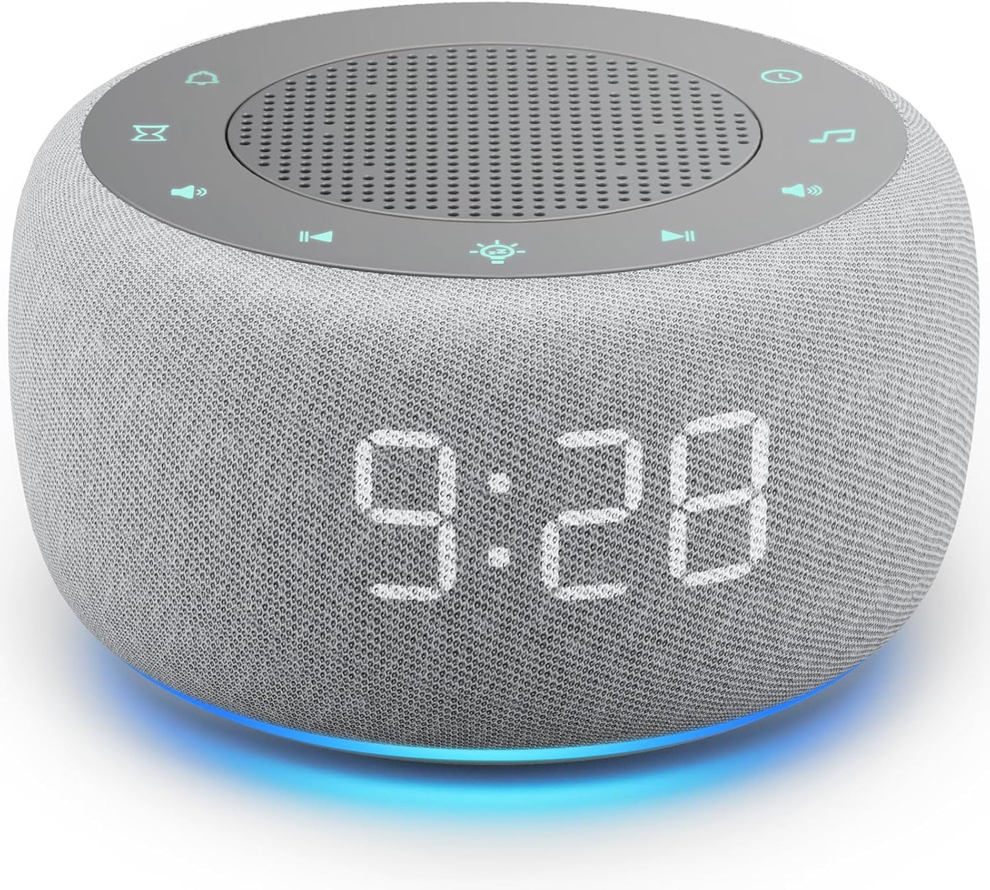 Buffbee Alarm Clock with Sound Machine for Bedrooms – 2-in-1 White Noise Machine for Sleep, Gentle Wake-Up with Soft Alarm Sounds, Ambient Night Light, Plug-in, Sleep Better, Wake Gently