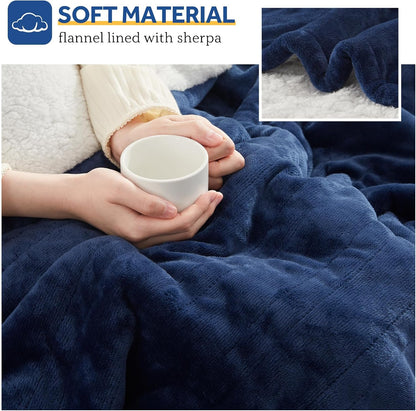 Sealy Electric Throw Blanket, Flannel & Sherpa Heated Throw with 6 Heating Levels & 2-10 Hours Auto Shut Off, Fast Heating & Machine Washable, 50x60 Inch, Light Grey