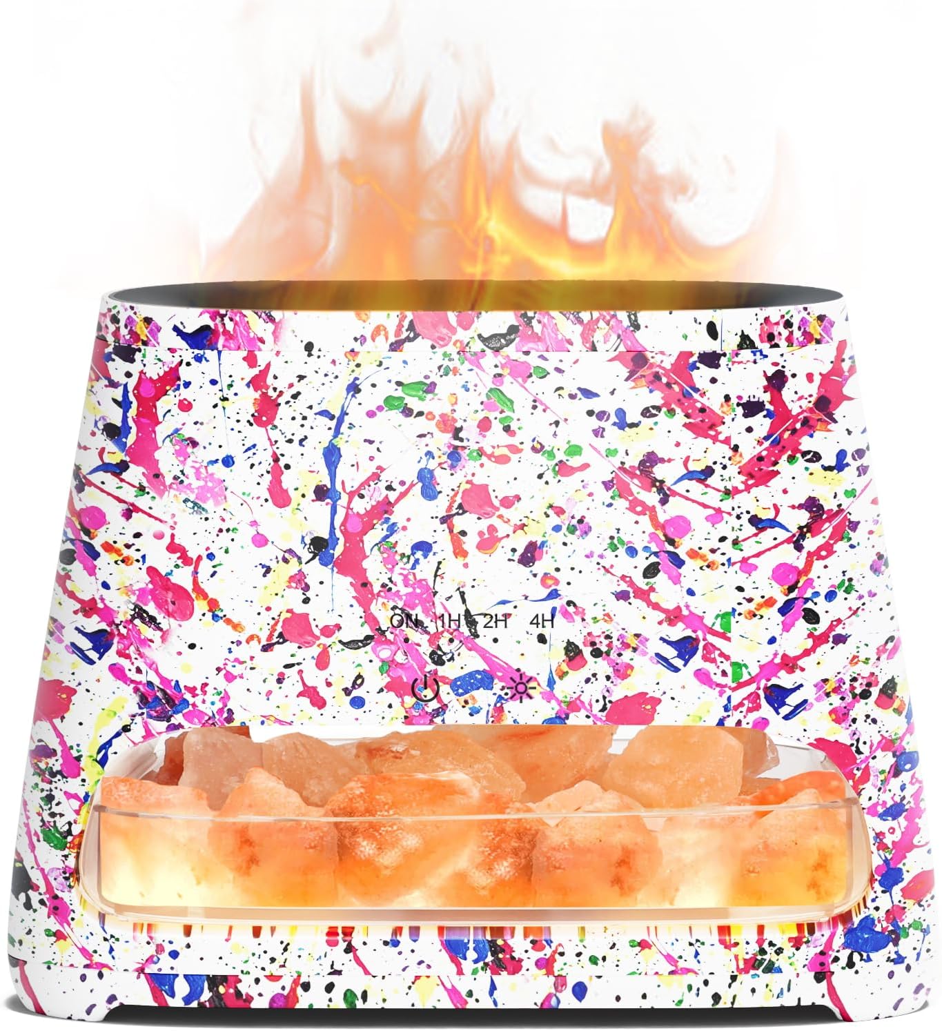 SALKING 2-in-1 Ultrasonic Essential Oil Diffuser & Himalayan Salt Lamp, Aromatherapy Diffuser Cool Mist Humidifier with 3 Brightness, Salt Therapy Lamp, 100% Pure Himalayan Salt Rock, 150ml (Marble)