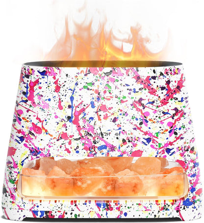 SALKING 2-in-1 Ultrasonic Essential Oil Diffuser & Himalayan Salt Lamp, Aromatherapy Diffuser Cool Mist Humidifier with 3 Brightness, Salt Therapy Lamp, 100% Pure Himalayan Salt Rock, 150ml (Marble)
