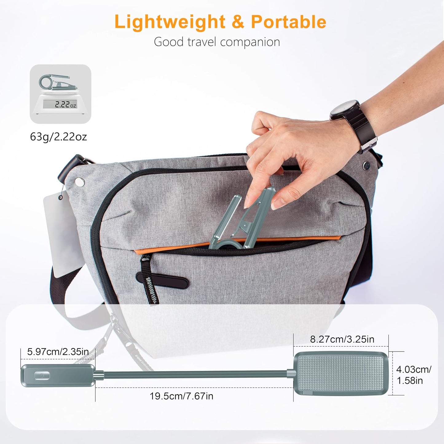 Gritin 9 LED Rechargeable Book Light for Reading in Bed | Eye Caring 3 Color Temps,Stepless Dimming Brightness,80 Hrs Runtime Small Lightweight Clip On Book Reading Light for Studying