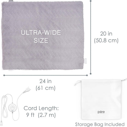 Pure Enrichment PureRadiance Luxury Heating Pad for Cramps, Back, Neck, & Shoulder Pain Relief, Patented Design, Soft Faux Fur & Micromink, 6 Heat Settings, Machine Washable, 12”x24” (Golden Sands)