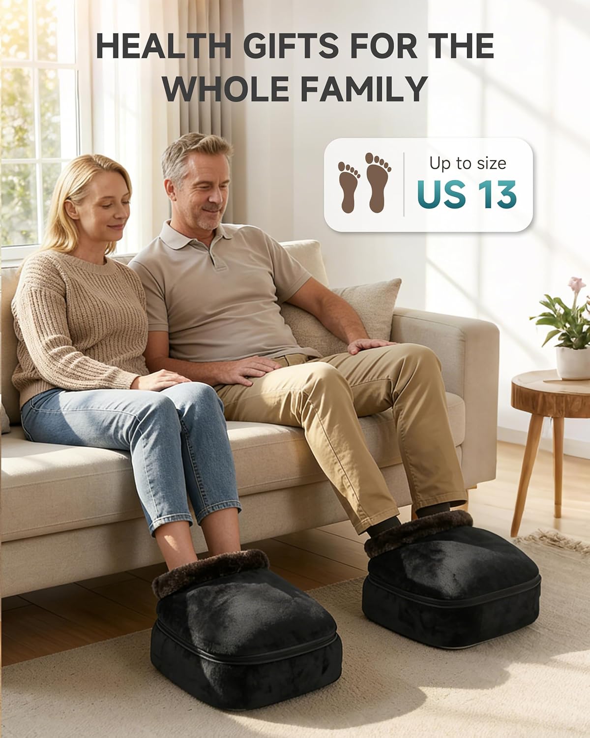 Snailax 2-in-1 Shiatsu Foot and Back Massager with Heat - Kneading Foot Warmer, Electric Feet Massage, Massagers for Back,Leg, Fathers Day Gift for Dad Men Women