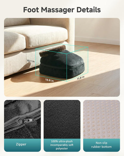 Snailax 2-in-1 Shiatsu Foot and Back Massager with Heat - Kneading Foot Warmer, Electric Feet Massage, Massagers for Back,Leg, Fathers Day Gift for Dad Men Women