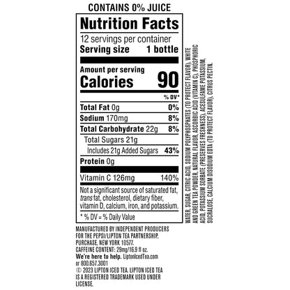 Lipton Raspberry White Tea, 16.9 Fl Oz Bottles (Pack of 12)