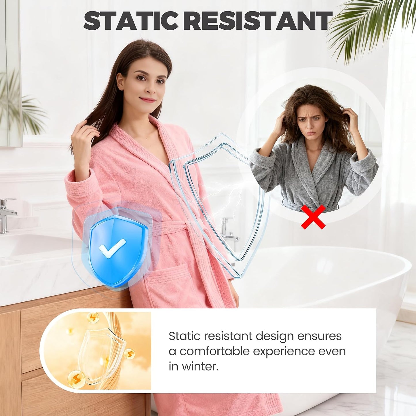 PJGGZ Towel Robe for Women – Soft Absorbent Kimono Bathrobe, Quick-Dry Spa Shower & Hotel Use