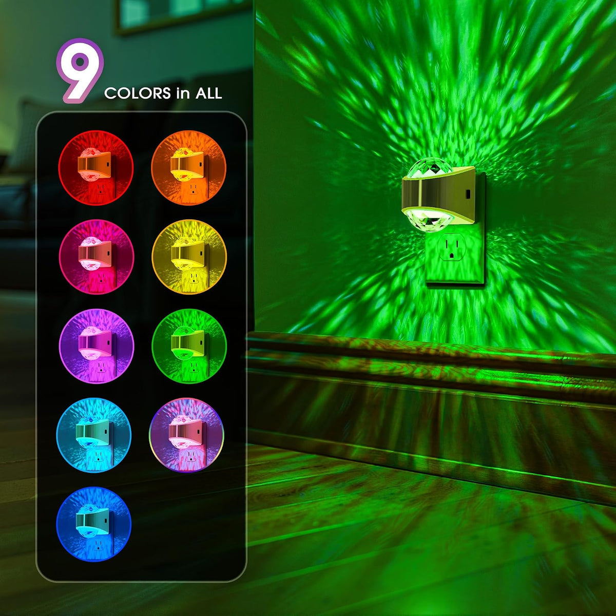 Briignite Night Light,Night Lights Plug into Wall,LED Projector Night Light
