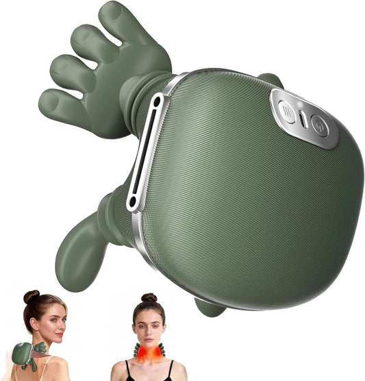 OTAVILEM Neck Massager with Heat, Shiatsu Neck and Back Massager with 4D Kneading,Simulated Human Hand Design Electric Deep Tissue Massage for Pain Relief and Muscle Relax