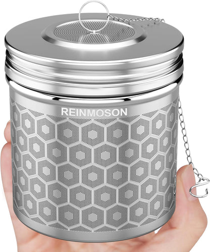 Reinmoson Large Tea Infuser for Loose Tea & Spice Infuser for Cooking, Extra Fine Mesh Tea Strainers, 304 Stainless Steel Loose Leaf Tea Steeper for Black Tea, Rooibos, etc