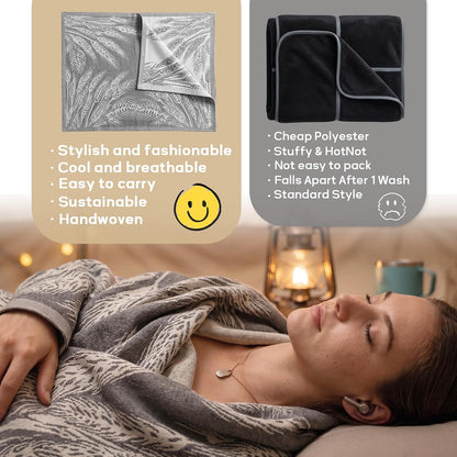 Travel Blanket Airplane - Ultra Soft & Lightweight Knit Design