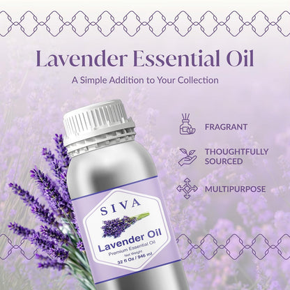 Siva Lavender Essential Oil, Huge Bottle, Large Size, 16 Fl Oz (473 ml)