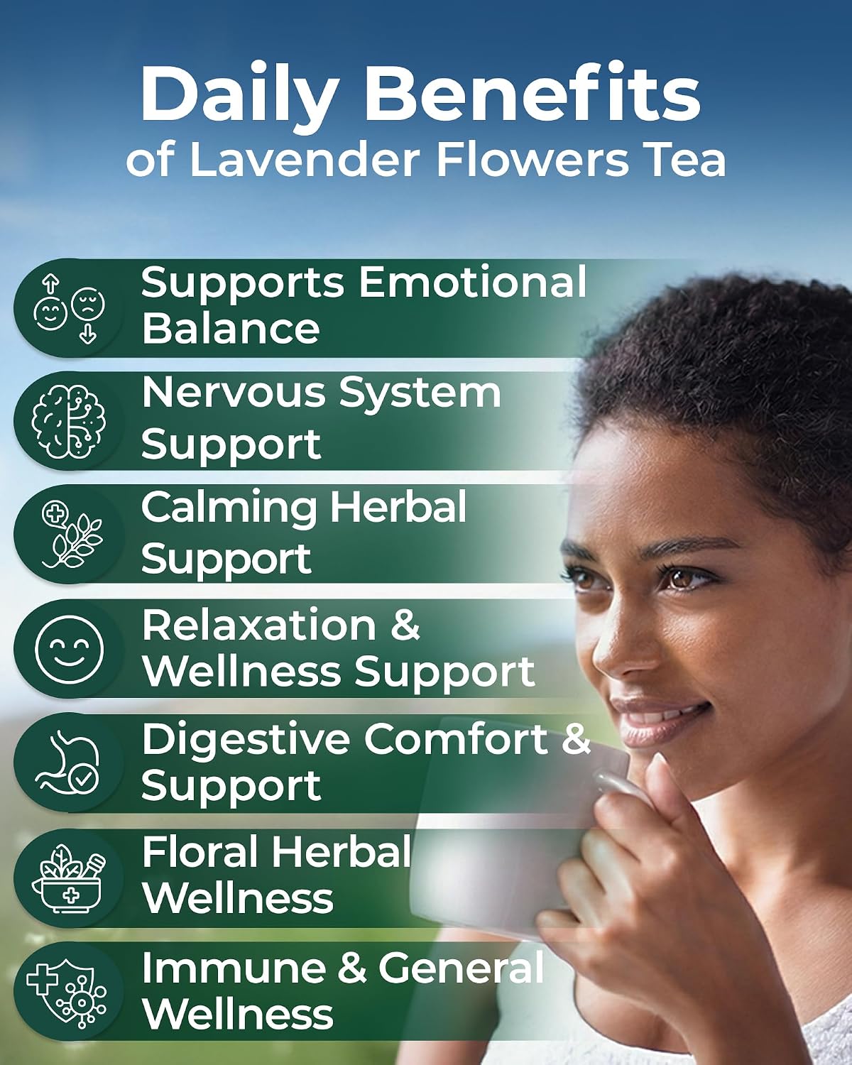 40 Bags Lavender Herb Lavender Buds Herbal Tea (Lavandula Angustifolia) - 40 Count 1.5g Bags Flowers Dried Tea Flores De Lavanda
