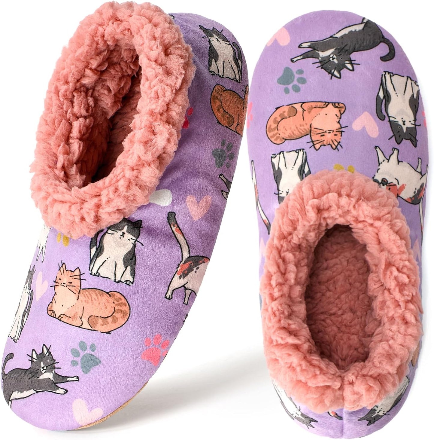 Cozylook Fuzzy Slippers for Women Indoor Soft Sole Slipper Socks with Non Slip Grippers Warm Fluffy