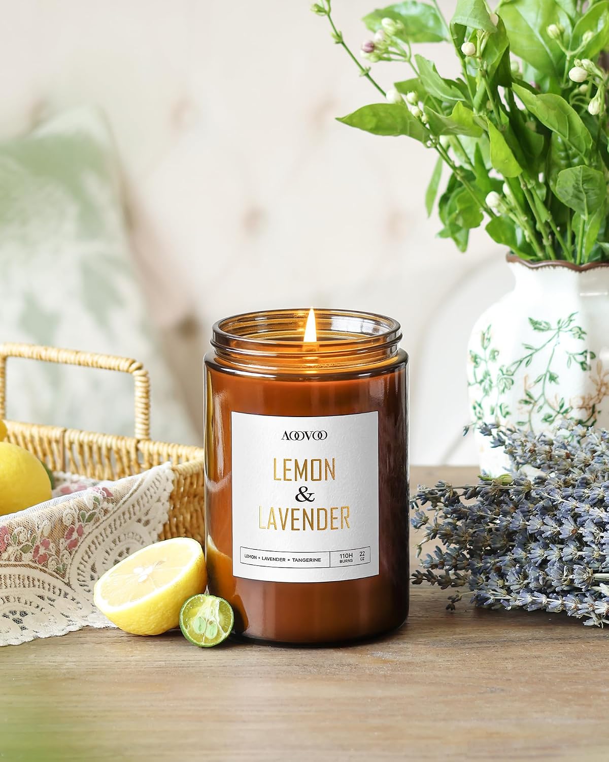 AOOVOO Coconut Vanilla Candles - 9 oz Scented Candles, Aromatherapy Candle, Soy Candle for Home Scented