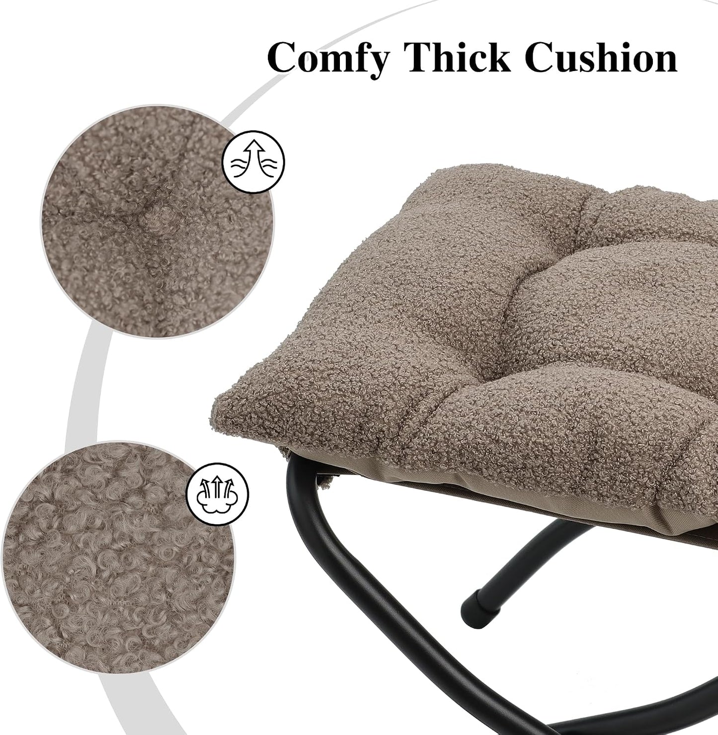 15"(H) Folding Ottoman, Foldable Footrest Stool, Portable Small Foot Stool for Couch, Collapsible Foot Rest Ottoman for Sofa, Accent Padded Ottomans for Living Room, Bedroom, Dark Grey