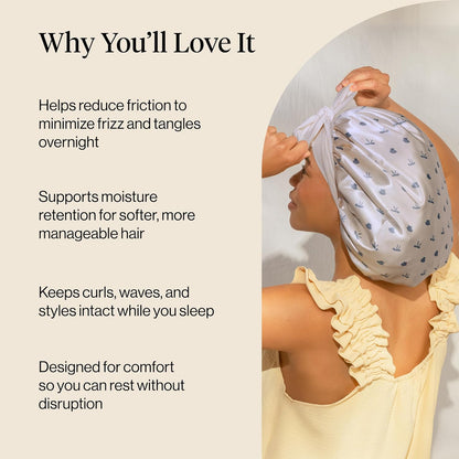 Kitsch XL Satin Bonnet for Sleeping - Softer Than Silk Bonnet For Sleeping Women - Secure Fit, Adjustable, Night Cap For Curly & Textured Hair - Prevents Breakage, Tangles & Thinning - Blush