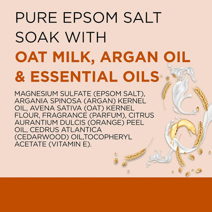Dr Teal's Epsom Salt Magnesium Soak, Soothe & Comfort with Oat Milk & Argan Oil, 3 lbs