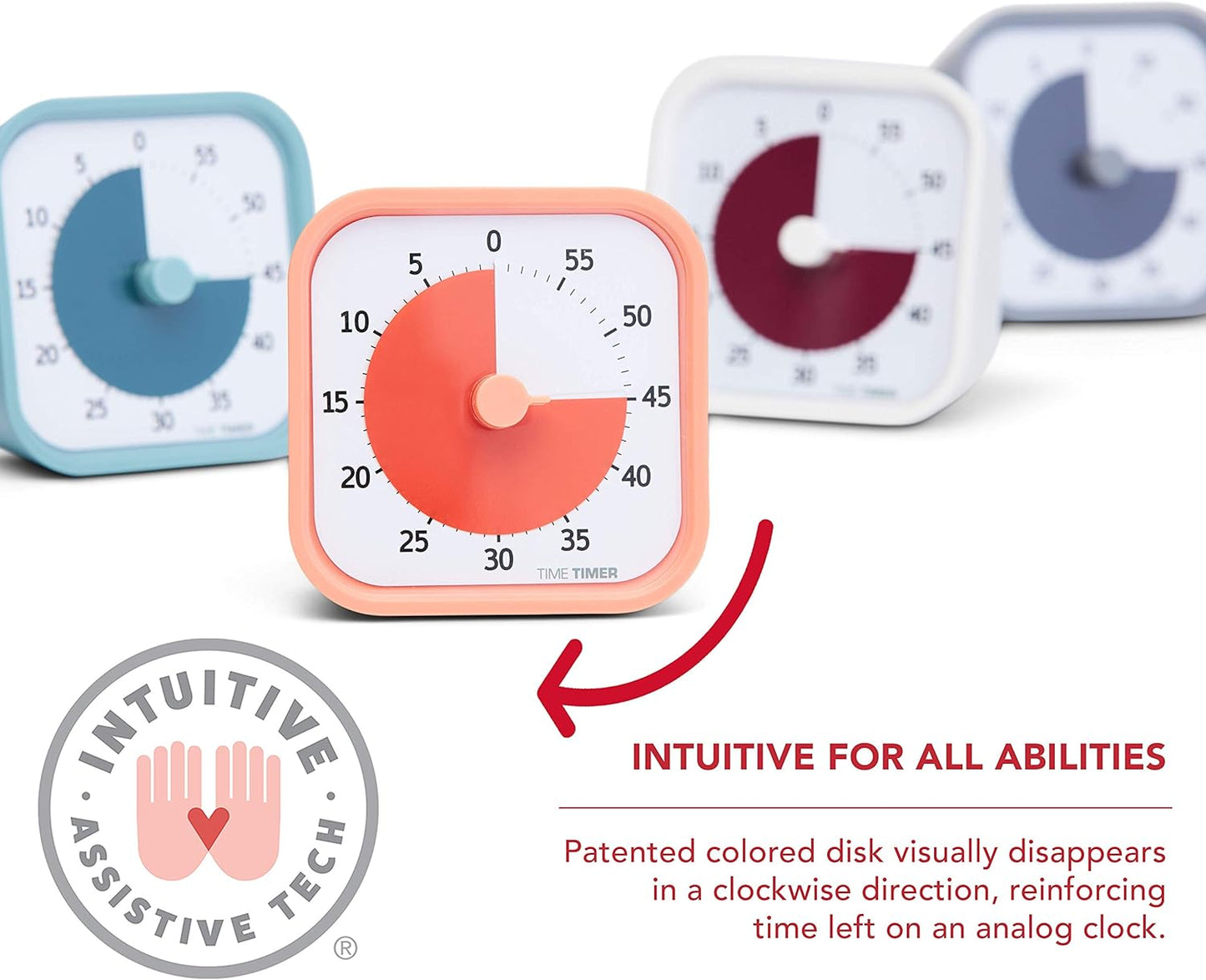 Time Timer MOD 60-Minute Visual Timer, Home Edition, Silent Operation, Study Tool for Homeschool and Office Use (Pale Shale)