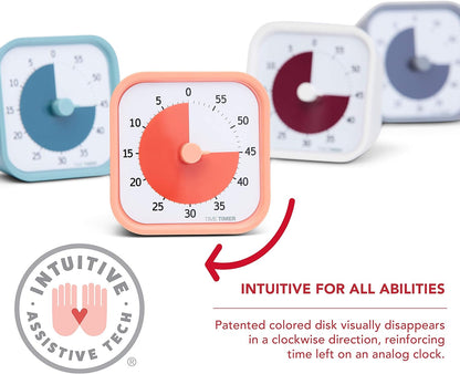 Time Timer MOD 60-Minute Visual Timer, Home Edition, Silent Operation, Study Tool for Homeschool and Office Use (Pale Shale)