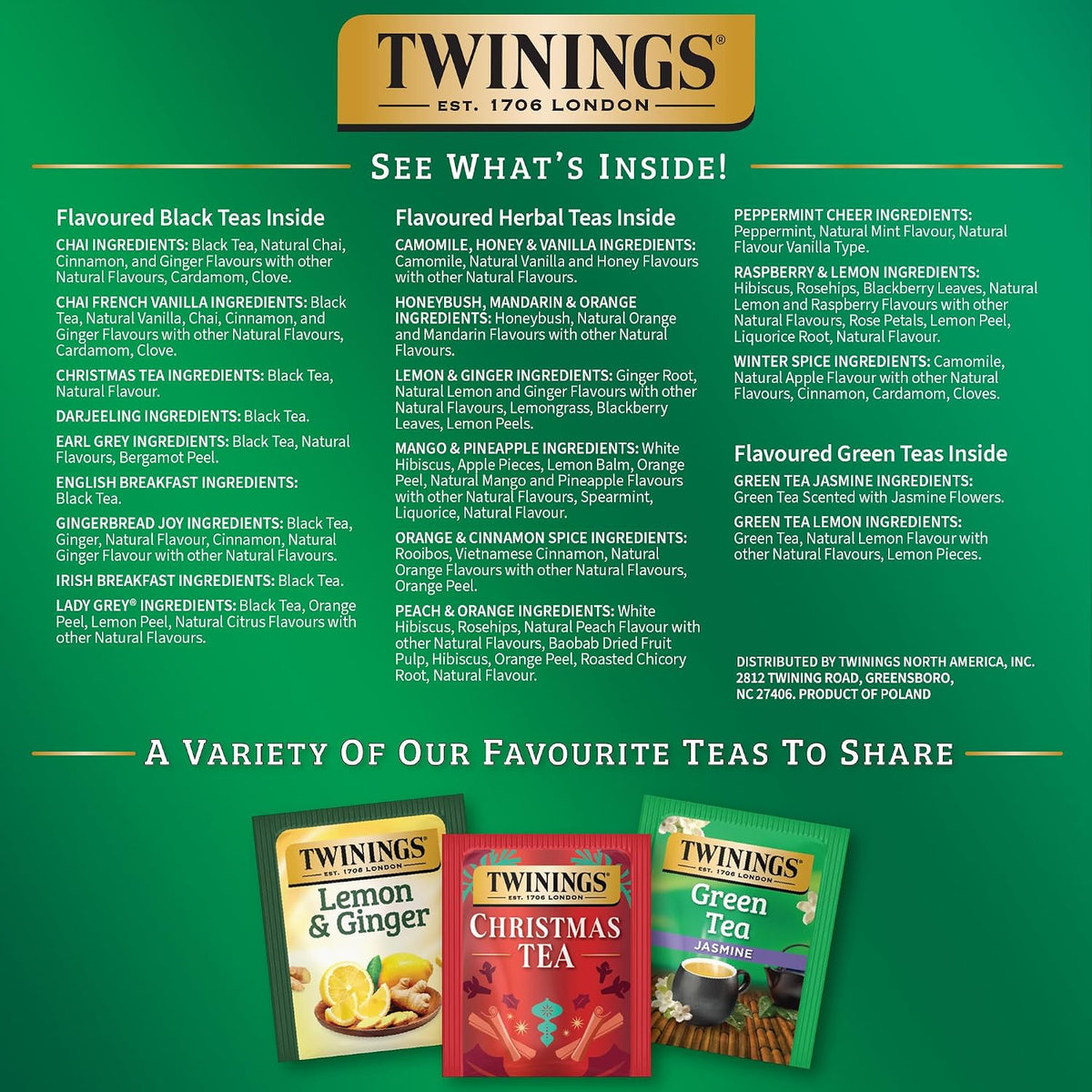 Twinings Tea Advent Calendar Gift Set, 24-Day Holiday Sampler with Black, Green & Herbal Teas, Christmas Countdown Box for Tea Lovers, Brew Joy Together, 48 Count (Pack of 1), 48 Tea Bags
