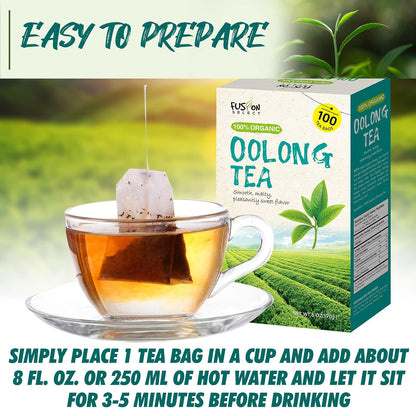 Fusion Select Organic Oolong Tea Bags, 100 Count Individually Wrapped