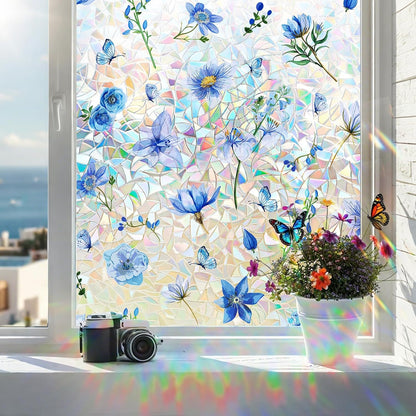 Coavas Blackout Window Privacy Film, Frosted Glass Static Cling, Decorative for Bathroom Door, UV Blocking Window Cling, Non-Adhesive Vinyl Sticker, Day and Night Windows Tint for Home,11.8x78.7 inch
