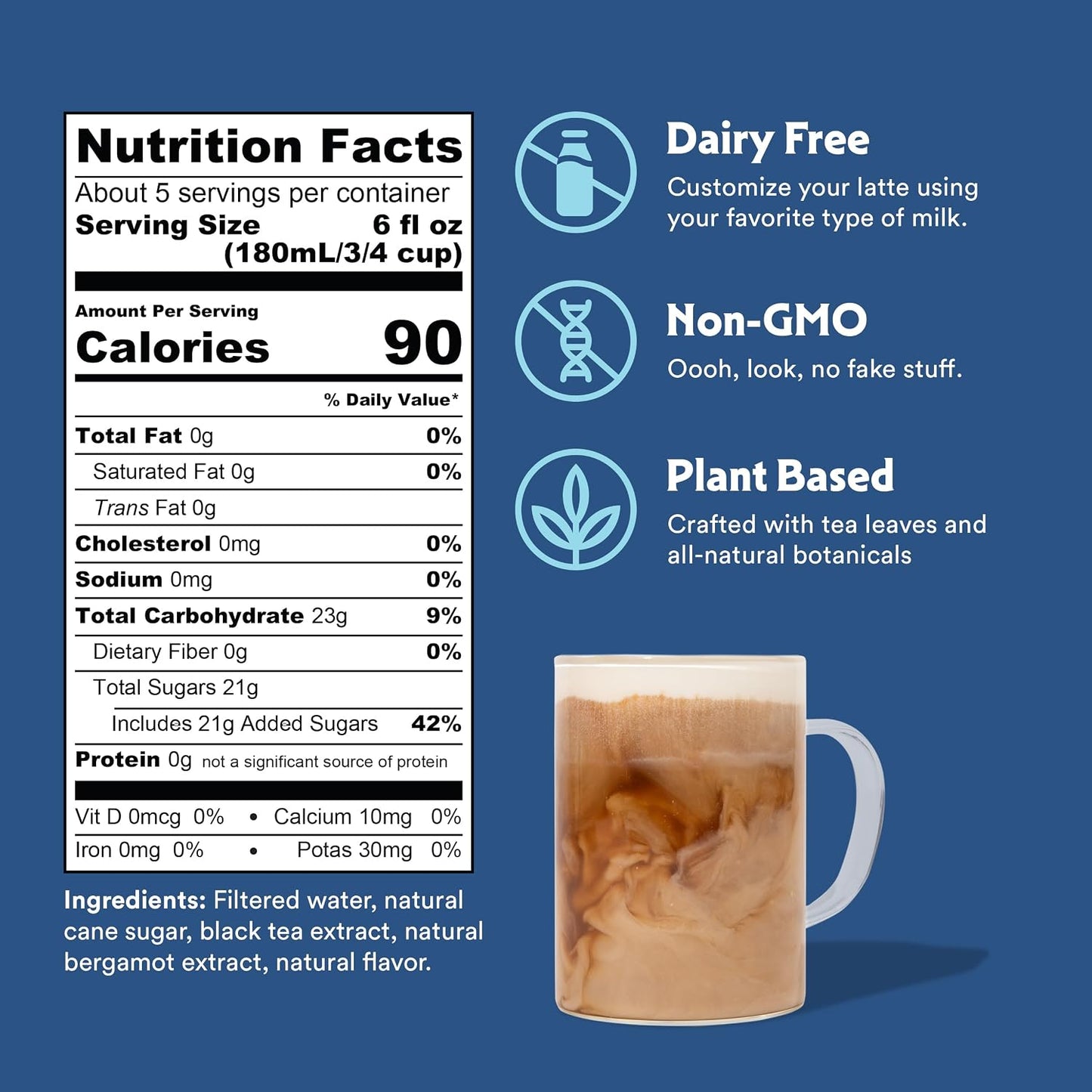 STASH Double Spice Chai Latte - Dairy Free Plant Based Tea Concentrate - Caffeinated - 32 fl oz, 5 Servings