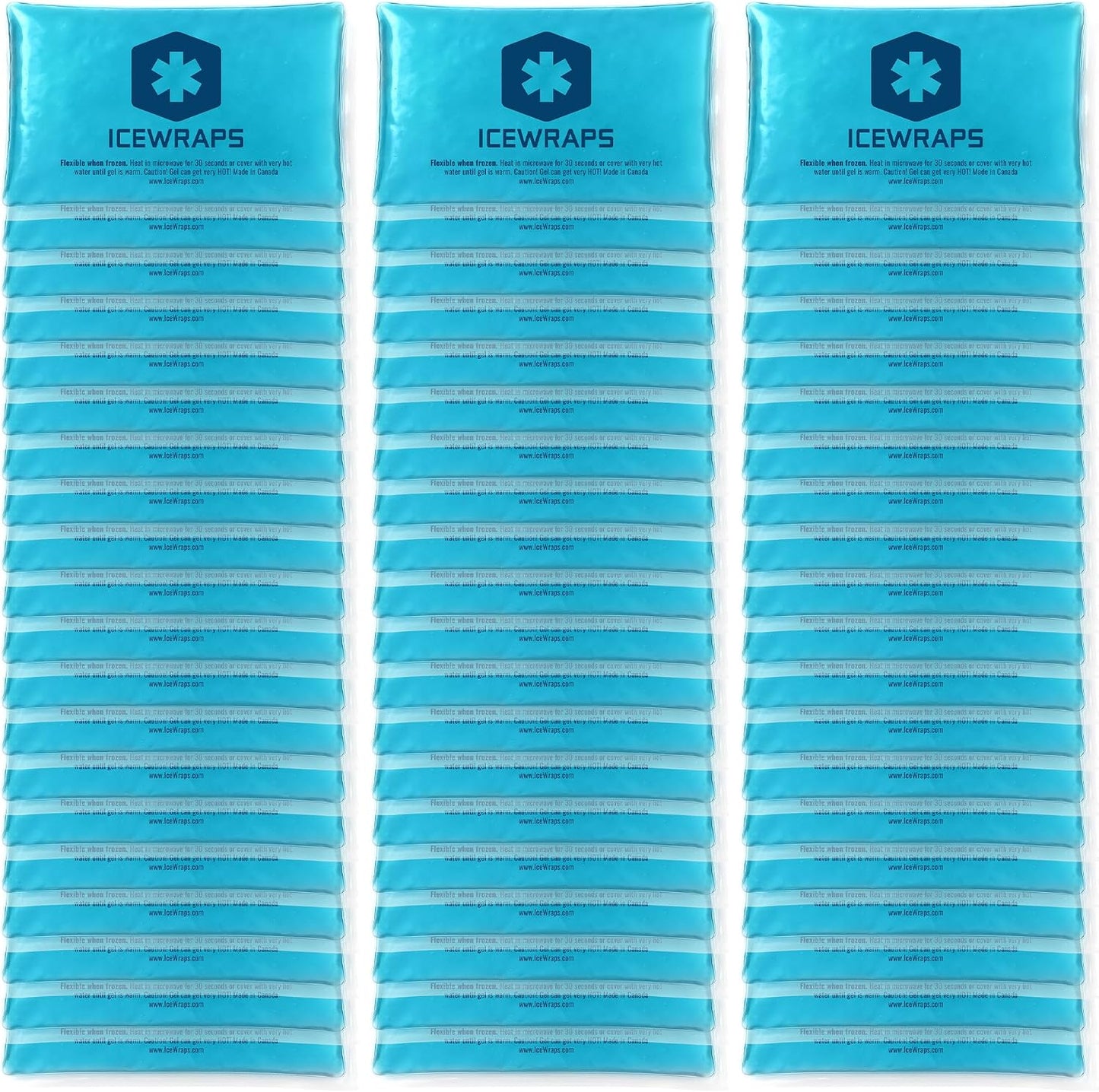 ICEWRAPS Hot & Cold Ice Packs, 3 x 5 in Soft Reusable Gel Packs for Injuries, Headaches, Joints, and Fever Relief, Puncture-Proof Material, 6 Pack, FSA-HSA Eligible