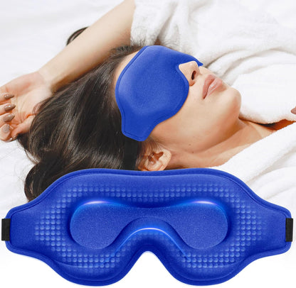 Sleep Eye Mask for Men Women, Lash Extensions 3D Sleeping Mask, Travel Blackout Night Blindfold Eye Shade Cover with Adjustable Strap (Black)