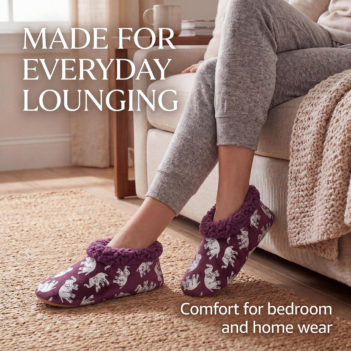 Cozylook Fuzzy Slippers for Women Indoor Soft Sole Slipper Socks