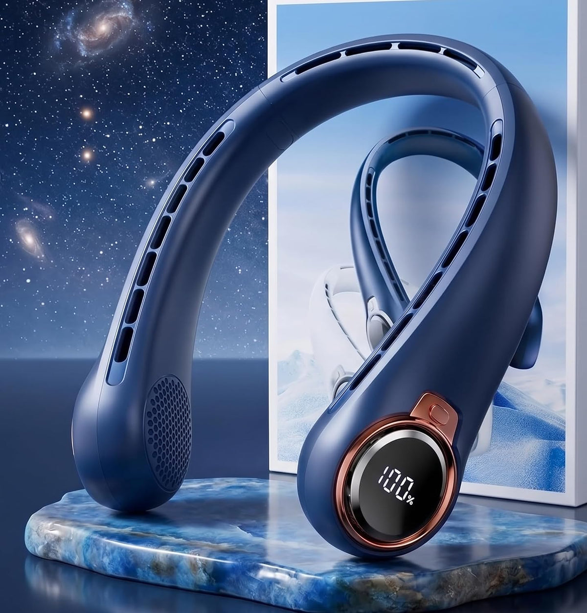𝟐𝟎𝟐𝟔 𝐔𝐩𝐠𝐫𝐚𝐝𝐞 BNBZ Portable Neck Fan,6000mAh Rechargeable Wearable Fan with LED Display,4 Speeds,Up to 15H Runtime,Quiet 360° Airflow Hands-Free Personal Fan for Travel,Work,Gym &Outdoor Use
