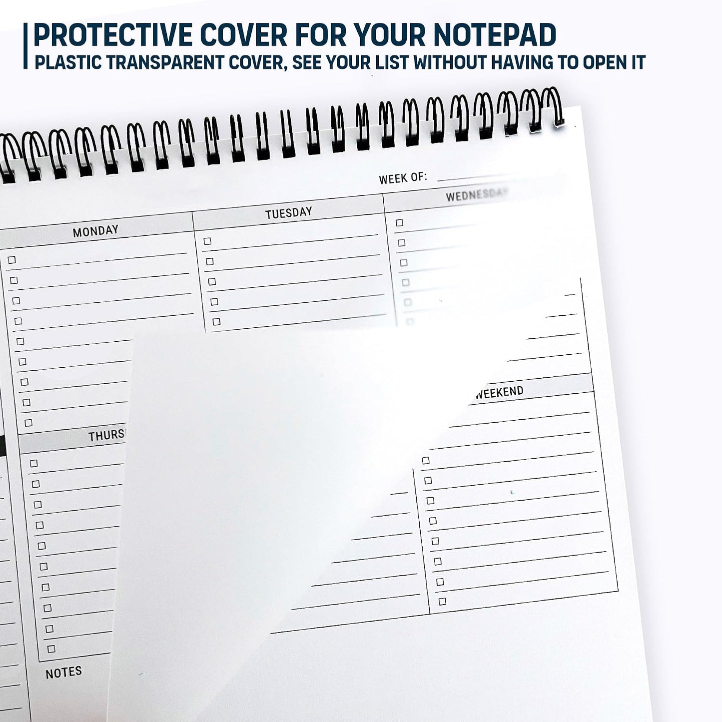 Weekly Planner Pad: To Do List Desk Notepad with Multiple Sections - 8.5x11" 52 Sheets - Undated Tear Off Notebook Calendar - Habit Planning Tracker, Task Goal Checklist Organizer - Agenda Plan Pad