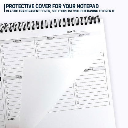 Weekly Planner Pad: To Do List Desk Notepad with Multiple Sections - 8.5x11" 52 Sheets - Undated Tear Off Notebook Calendar - Habit Planning Tracker, Task Goal Checklist Organizer - Agenda Plan Pad