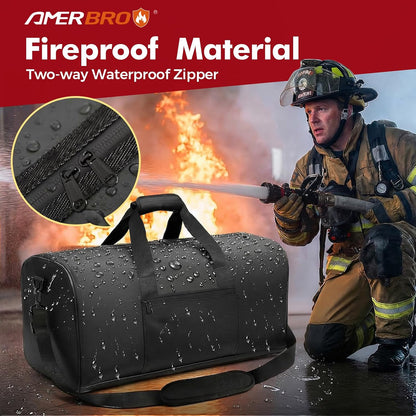 Large Waterproof Fireproof Document Bag, 24x12x12 in, Black