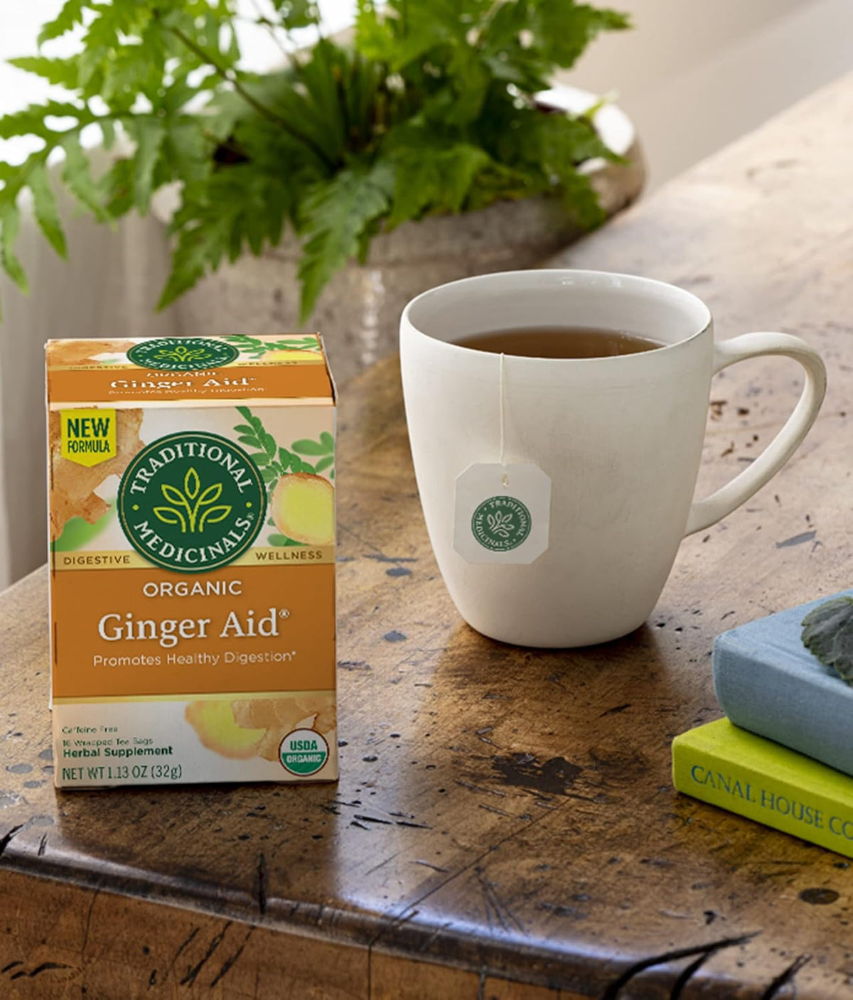 Traditional Medicinals Organic Ginger Aid Herbal Tea, Promotes Healthy Digestion, (Pack of 3) - 48 Tea Bags Total