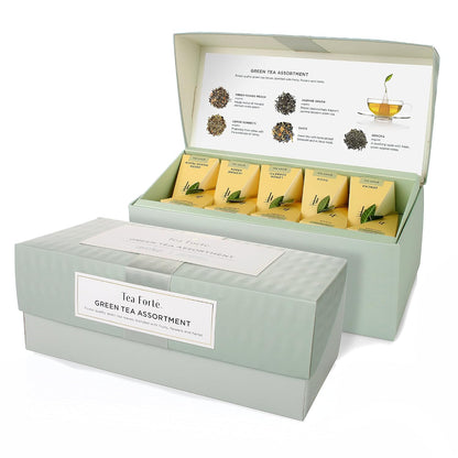 Tea Forte Premium Presentation Box Gift Set Sampler, 20 Count, Assorted Blends Individually Wrapped Handcrafted Pyramid Infuser Bags, Frank Lloyd Wright