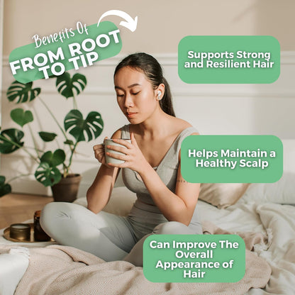 Healthy Hair Growth Loose Leaves Tea w/ Horsetail, Nettle Leaf, Rosemary For Strong Resilient Hair & Scalp | Organic Herbal Tea | 2 oz (57 gram) | Decaf, Vegan, Healthy, No Caffeine, Herbs, ZERO