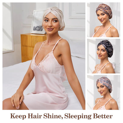 Adjustable Silk Bonnet Satin Curly Hair Wrap for Sleeping Women Anti Frizz