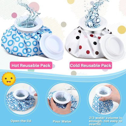 Honoson 4 Pack Reusable Ice Pack for Injuries, Ice Bags Hot Water Bag for Hot & Cold Pain Relief No-Leak Elastic Breathable for Muscle, Joint Pain Swelling, Sports & Home Use(Cute Fruit Style)