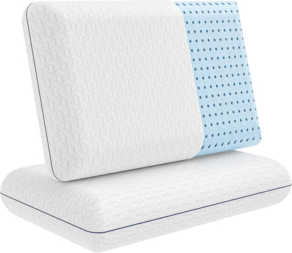Vaverto Memory Foam Pillows - Cooling Firm Pillow - Standard Size 1-Pack