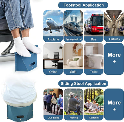 2pcs Portable Airplane Foot Rest for Air Travel Under Desk & Outdoor Stool
