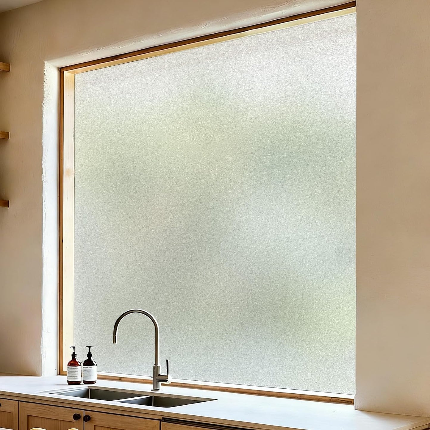VELIMAX Static Cling Total Blackout Window Film Privacy Room Darkening Window Tint Black Window Cover 100% Light Blocking No Glue (17.7 x 78.7 inches)