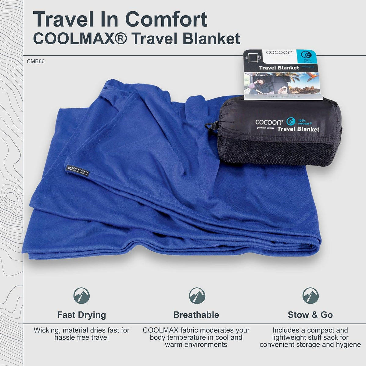 COCOON Coolmax Travel Blanket - Black