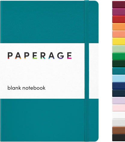 PAPERAGE Lined Journal Notebook, Hardcover Journal for Women & Men, 160 Pages, (5.6 in x 8 in), College Ruled Journaling Notebook for Work, School Supplies & Note Taking, (Black)