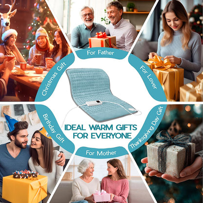 Heating Pad for Period Cramps, Heating Pad for Back/Neck/Shoulder Muscle Pain, 6 Heating & 4 Timer Setting, Auto Shut Off, Dry/Moist Heat & Machine Washable, Birthday Christma s Gifts for Women Mom