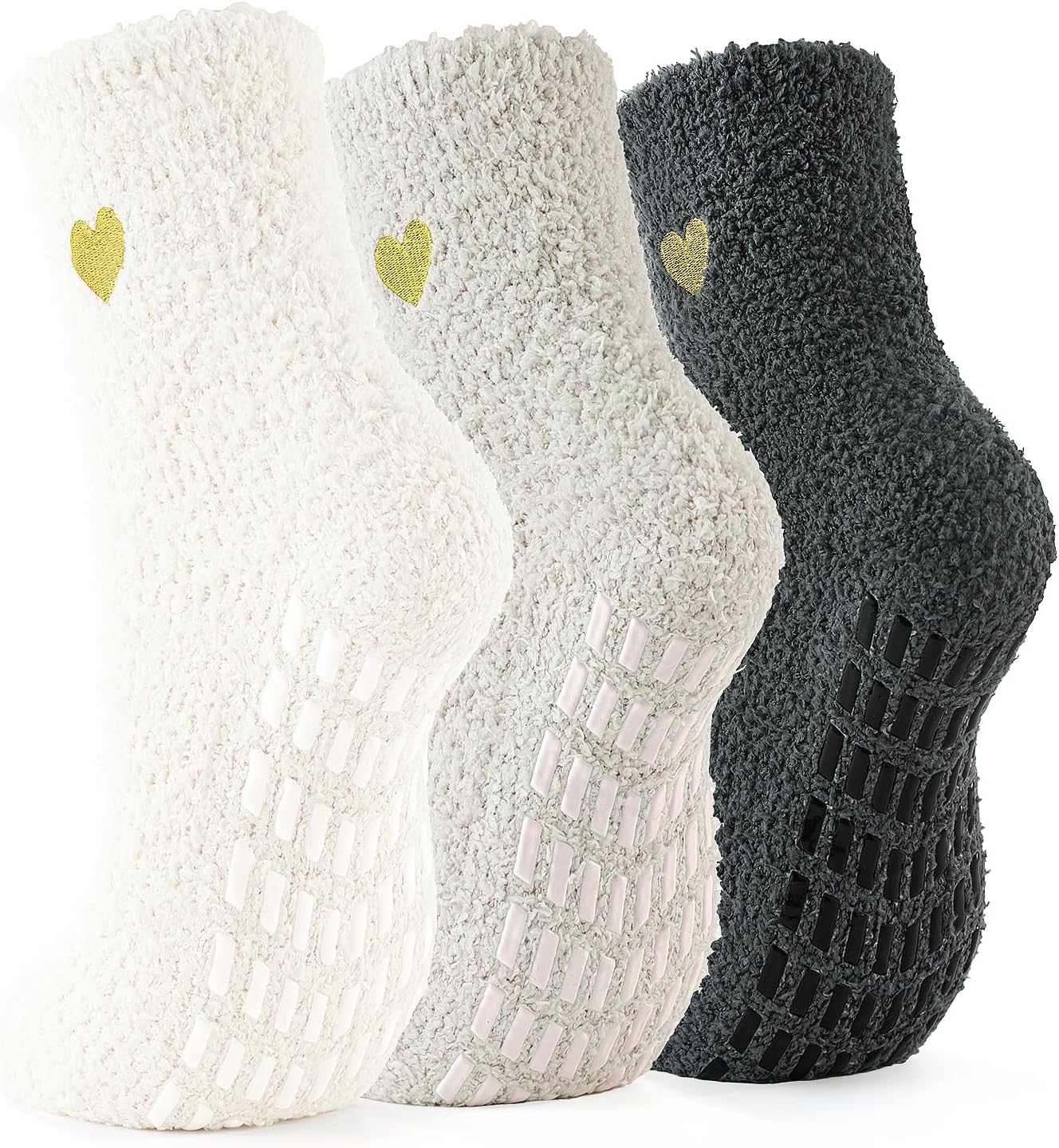 Slipper Socks for Women Men Grip Hospital Socks with Grips Fuzzy Non Slip Warm Womens Gifts