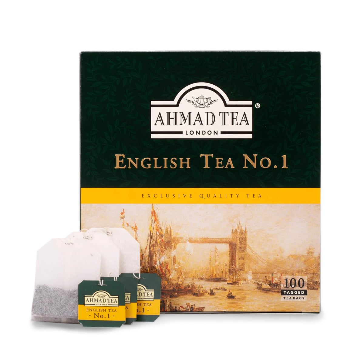 Ahmad Tea English Tea No.1 Tagged Teabags, 100 Count,3922-1
