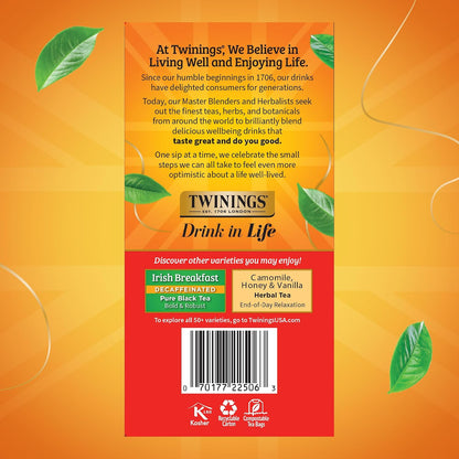 Twinings Decaffeinated English Breakfast Black Tea Bags, 50 Count (Pack of 6), Flavourful, Robust, Enjoy Hot or Iced, 300 Teabags